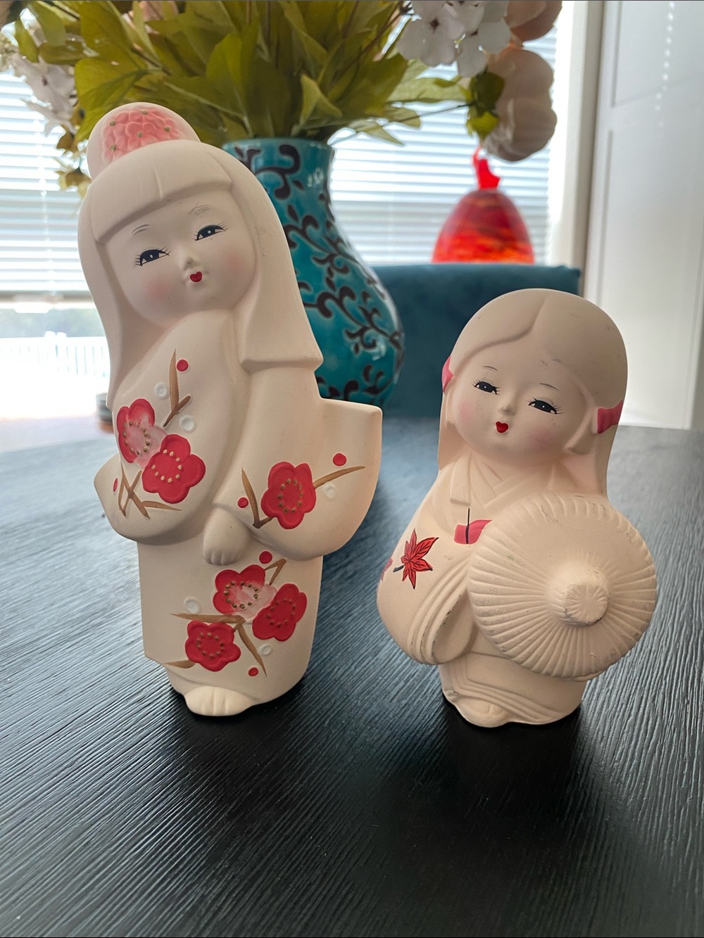 (2) Vintage Japanese Hakata bisque porcelain dolls